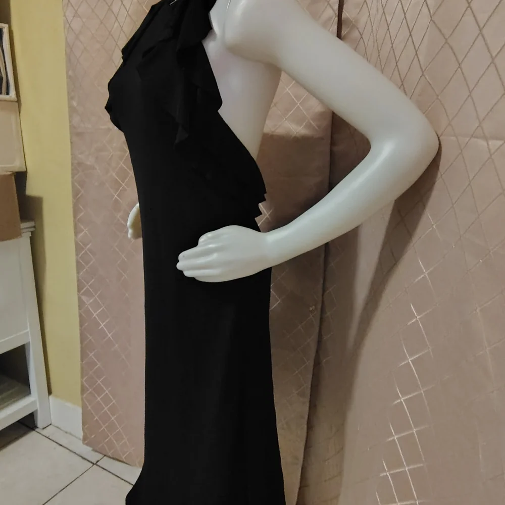 Ralph Lauren Black Ruffle Maxi Dress - Picture 4 of 6
